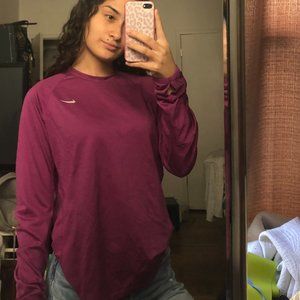 Nike Running Purple Long Sleeve Top dri fit
